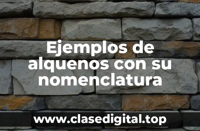 Ejemplos de alquenos con su nomenclatura