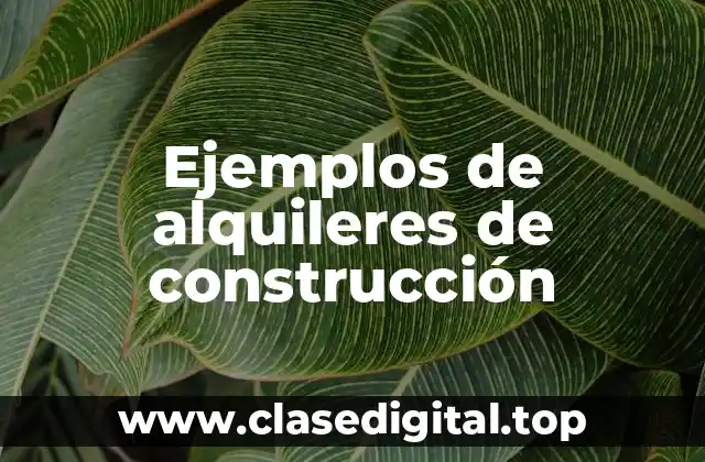 Ejemplos de alquileres de construcción