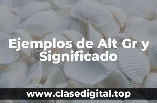 Ejemplos de Alt Gr y Significado