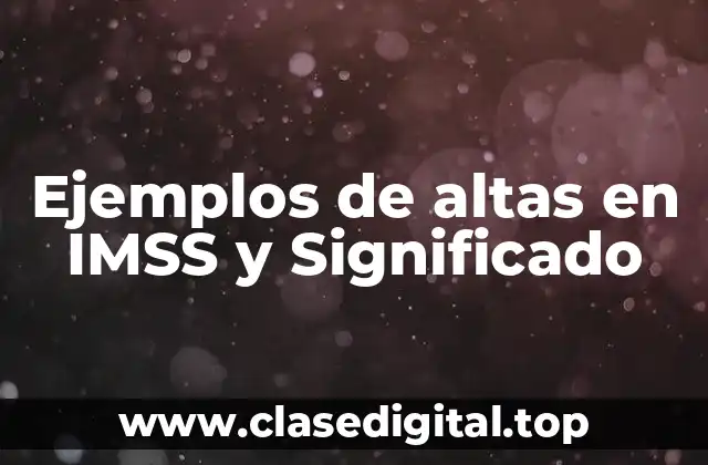 Ejemplos de altas en IMSS y Significado