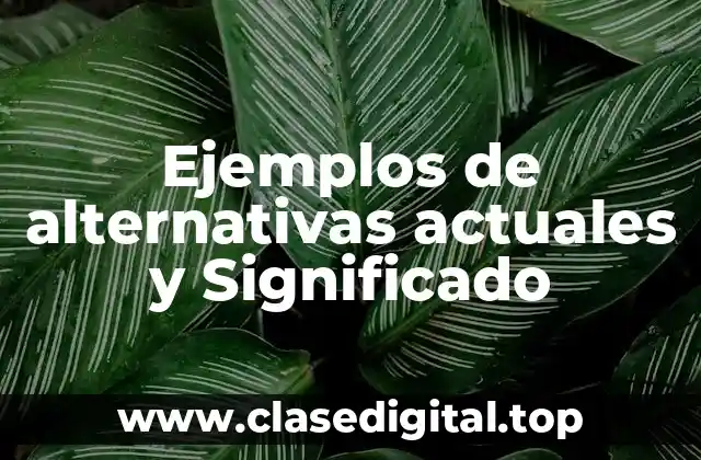 Ejemplos de alternativas actuales
