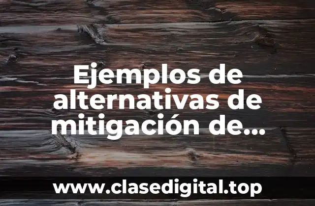 Ejemplos de alternativas de mitigación de riesgos en proyectos
