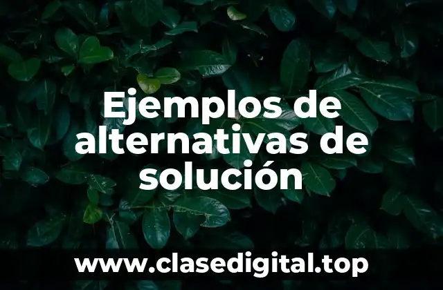 Ejemplos de alternativas de solución
