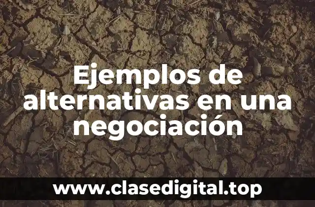 Ejemplos de alternativas en una negociación