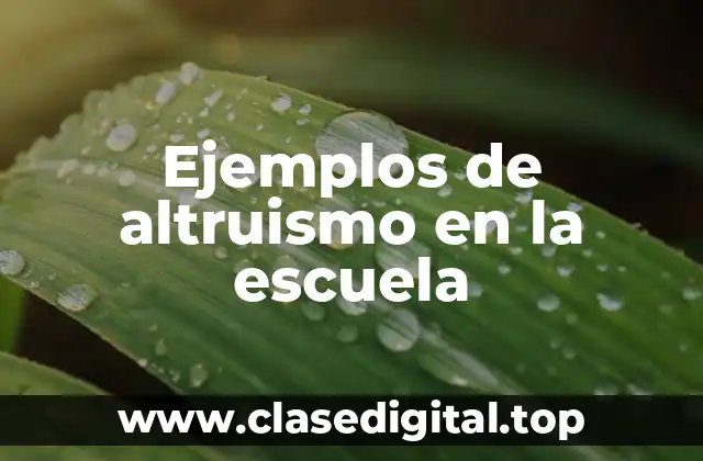 Ejemplos de altruismo en la escuela
