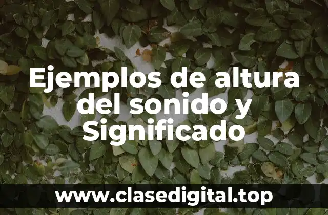 Ejemplos de altura del sonido y Significado