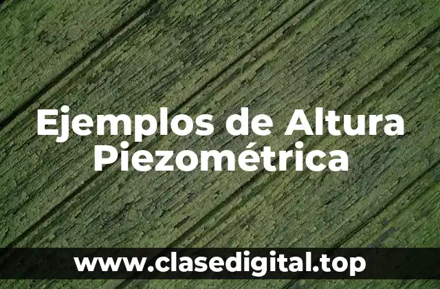 Ejemplos de Altura Piezométrica