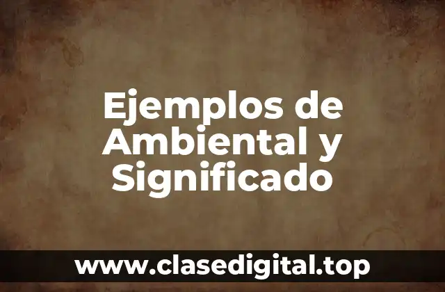 Ejemplos de Ambiental y Significado