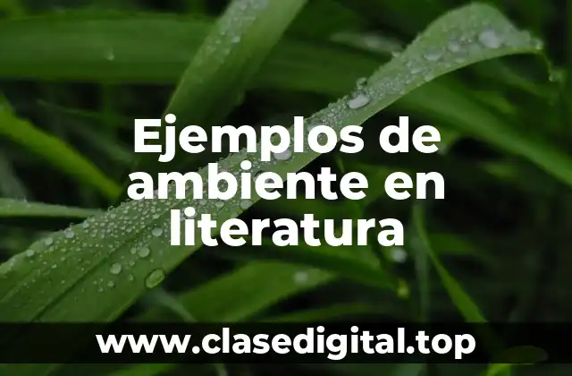 Ejemplos de ambiente en literatura