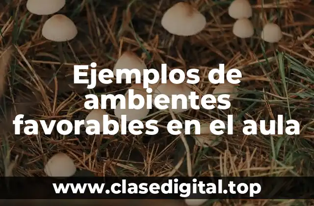 Ejemplos de ambientes favorables en el aula