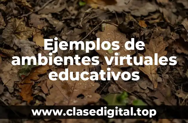 Ejemplos de ambientes virtuales educativos