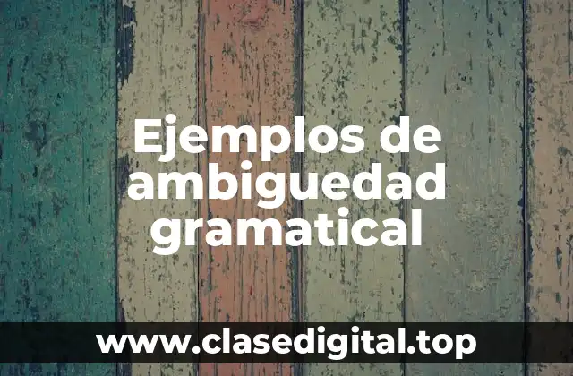 Ejemplos de ambiguedad gramatical