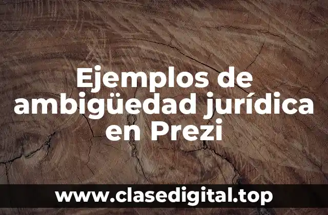 Ejemplos de ambigüedad jurídica