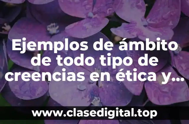 Ejemplos de ámbito de todo tipo de creencias en ética y Significado