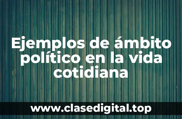 Ejemplos de ámbito político en la vida cotidiana