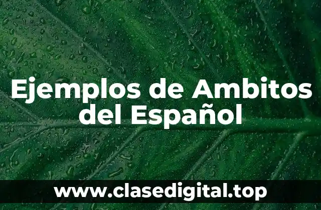 Ejemplos de Ambitos del Español
