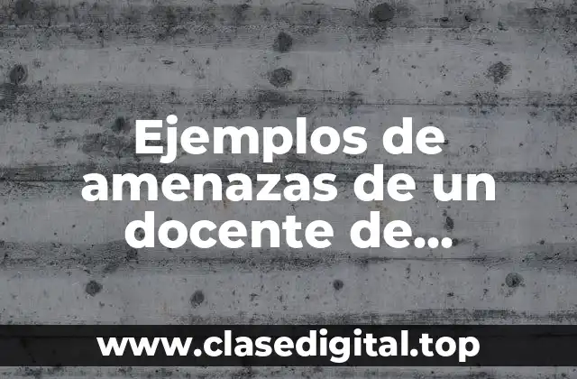 Ejemplos de amenazas de un docente de preescolar