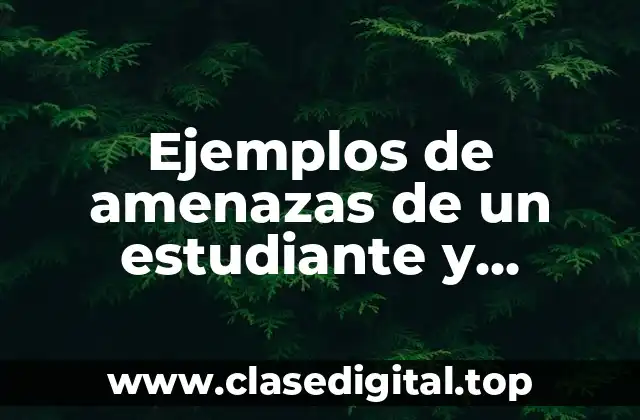 Ejemplos de amenazas de un estudiante y Significado