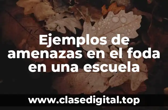 Ejemplos de amenazas en el foda en una escuela