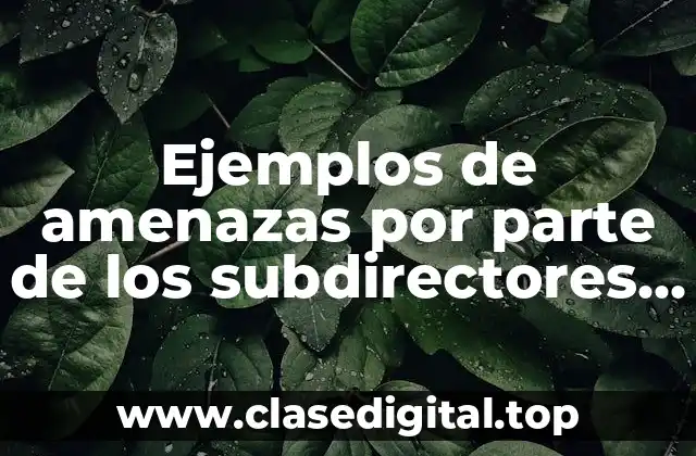 Ejemplos de amenazas por parte de los subdirectores y Significado