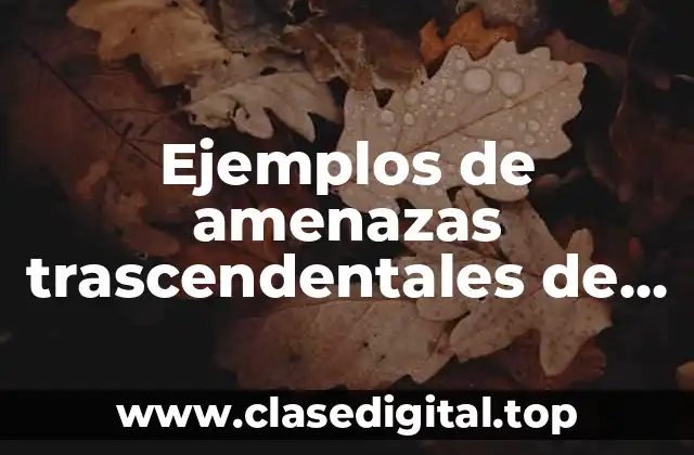 Ejemplos de amenazas trascendentales de una persona