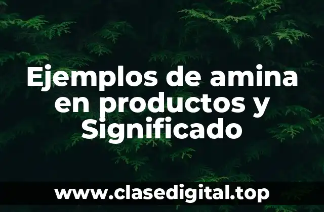 Ejemplos de amina en productos y Significado