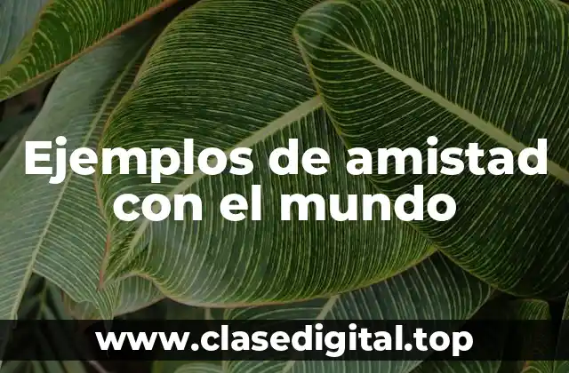 Ejemplos de amistad con el mundo