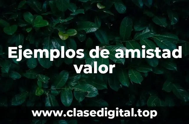Ejemplos de amistad valor