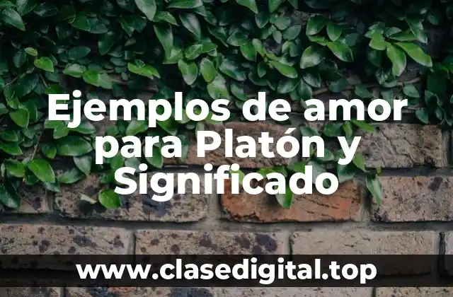 Ejemplos de amor para Platón y Significado
