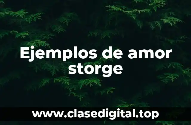 Ejemplos de amor storge