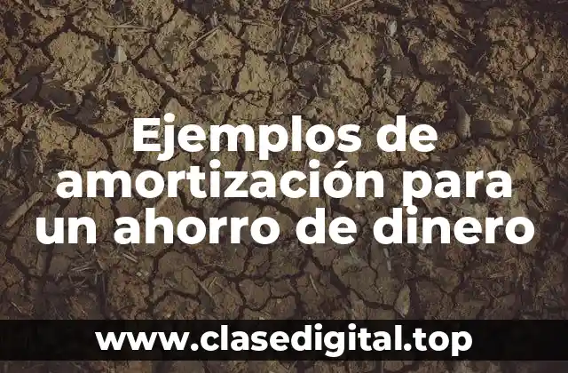 Ejemplos de amortización para un ahorro de dinero
