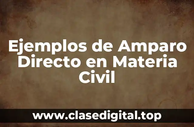 Ejemplos de Amparo Directo en Materia Civil