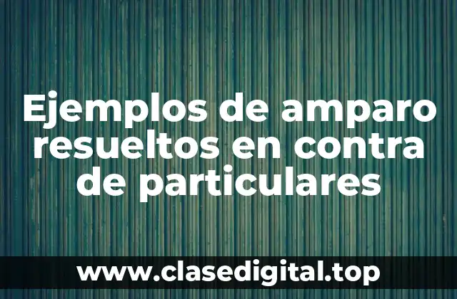 Ejemplos de amparo resueltos en contra de particulares