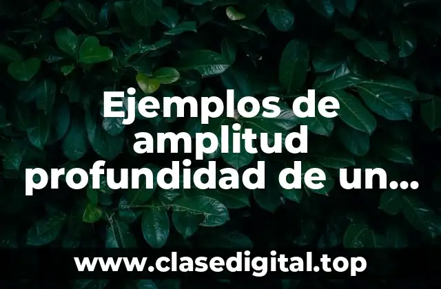 Ejemplos de amplitud profundidad de un producto