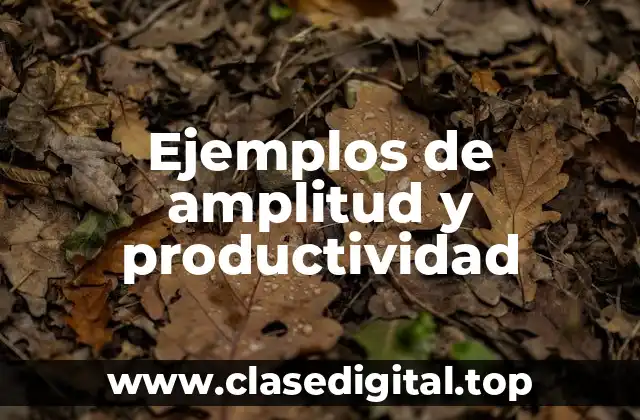 Ejemplos de amplitud y productividad