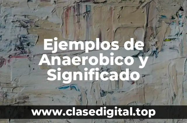 Ejemplos de Anaerobico y Significado