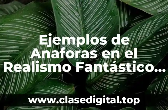 Ejemplos de Anaforas en el Realismo Fantástico y Significado