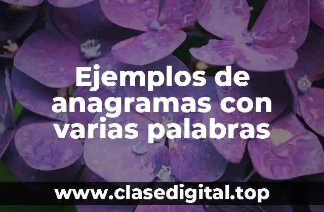 Ejemplos de anagramas con varias palabras