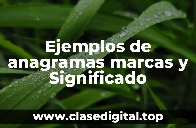 Ejemplos de anagramas marcas y Significado