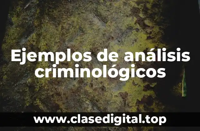 Ejemplos de análisis criminológicos