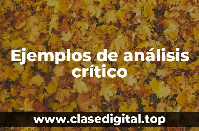 Ejemplos de análisis crítico