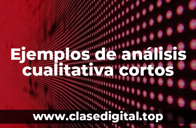 Ejemplos de análisis cualitativa cortos
