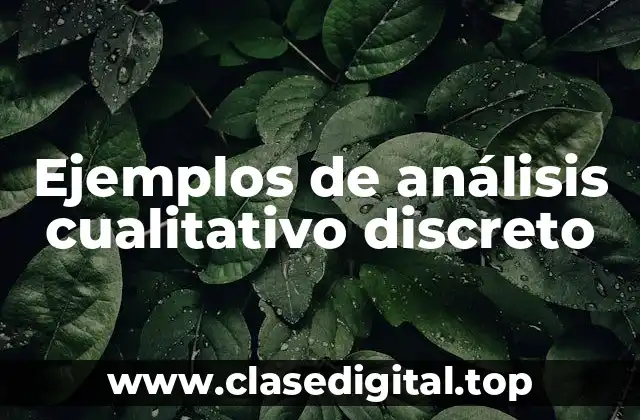 Ejemplos de análisis cualitativo discreto