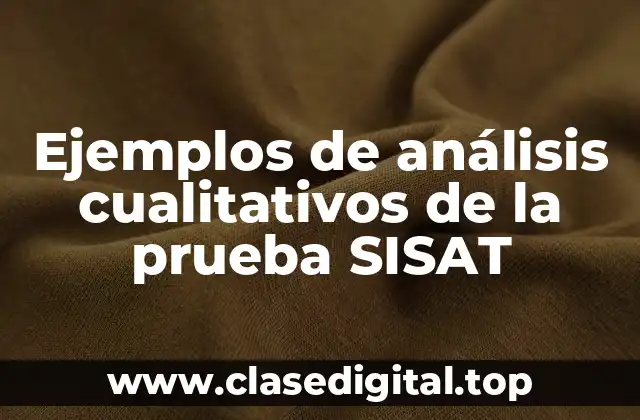 Ejemplos de análisis cualitativos de la prueba SISAT