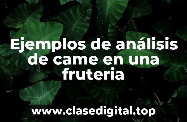 Ejemplos de análisis de came en una fruteria