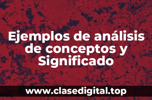Ejemplos de análisis de conceptos y Significado