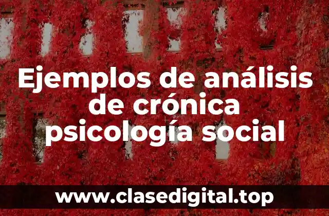 Ejemplos de análisis de crónica psicología social