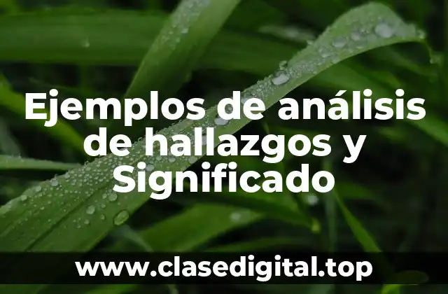 Ejemplos de análisis de hallazgos y Significado