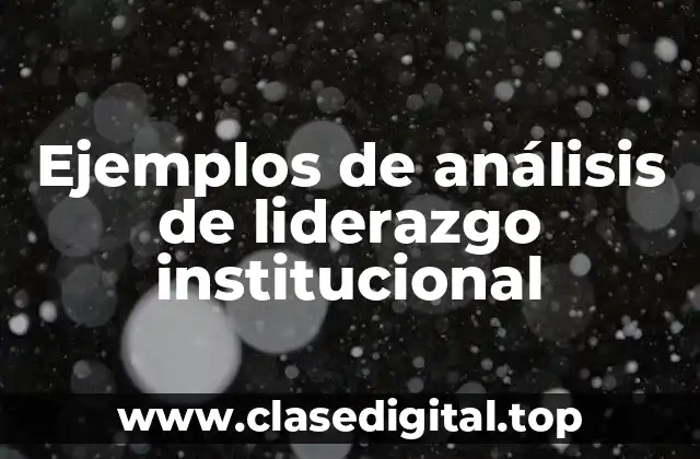 Ejemplos de análisis de liderazgo institucional
