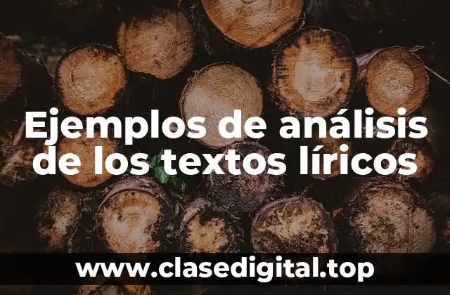 Ejemplos de análisis de los textos líricos